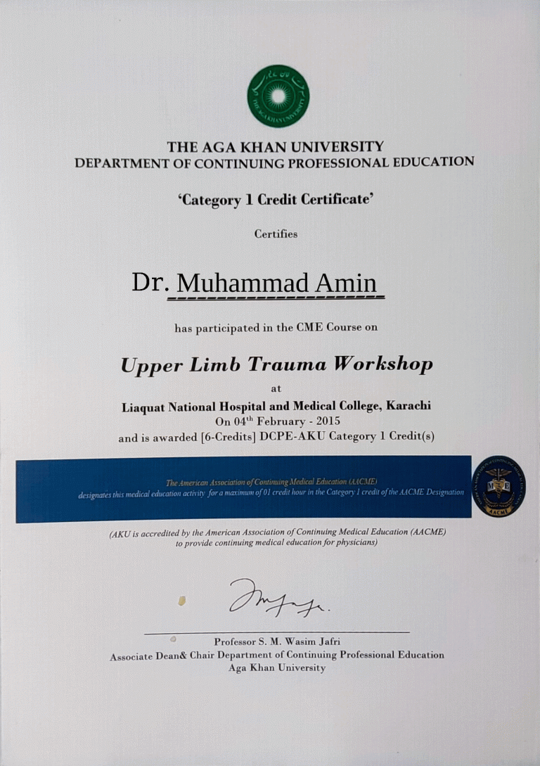 2015---Upper-Limb-Trauma-certification-at-Agha-khan